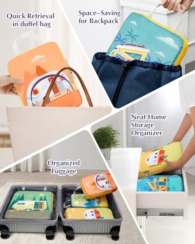 Gonex 10-Piece Compression Packing Cubes with Travel Organizer Set - color: 10-Yellow, size: 10 Set