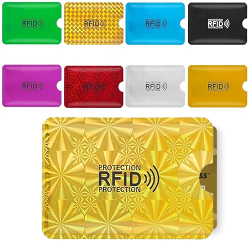 Colorful RFID Card Holder, 9 Pcs Credit Card Protector RFID Blocking Card, Card Protector Sleeves, RFID Blocking Sleeves for Women Men