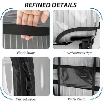 Transparent PVC Suitcase Cover, No Disassembly Required Clear Luggage Protector Suitcase Cover - color: Clear Black Trim, size: 22