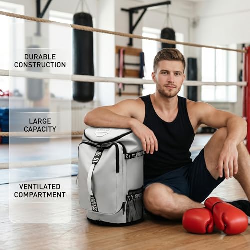 Gym Duffle Bag Backpack,4‑Way Waterproof with Shoe Compartment Travel Laptop - color: Grey