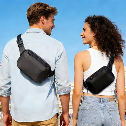 MAXTOP Small Crossbody Bags for Women Belt Bag Fanny Pack with Adjustable Strap - color: Iron Black, style: Fanny Pack