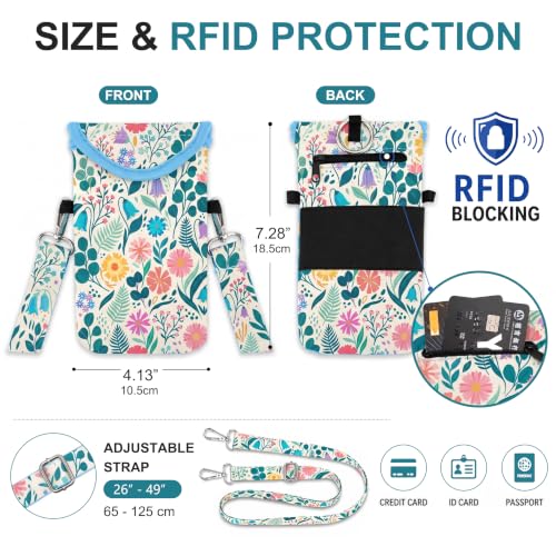 KJQJLY RFID Blocking Neoprene Cell Phone Sleeve (Garden Floral) - color: Garden Floral