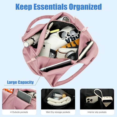 Forestfish Gym Bag For Women With Shoes Compartment & Wet Dry - color: Pink