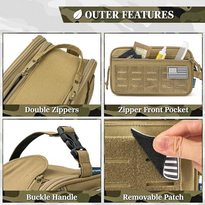 PAVILIA Tactical Toiletry Bag Men, Water Resistant Molle Military, Tan XL - color: Tan, size: Extra Large