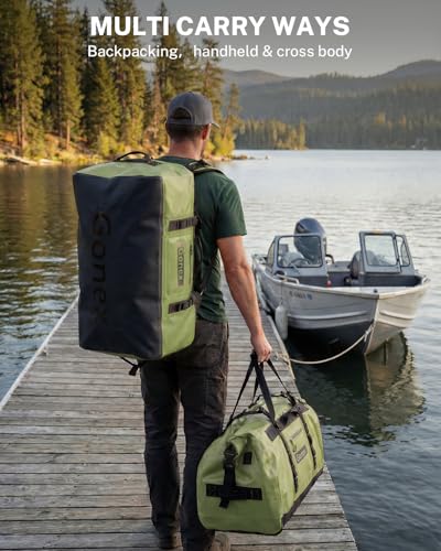 Gonex Waterproof Duffel Bag, 90L Heavy Duty Dry Bag, Reinforced Bottom - color: Army Green, size: 90L