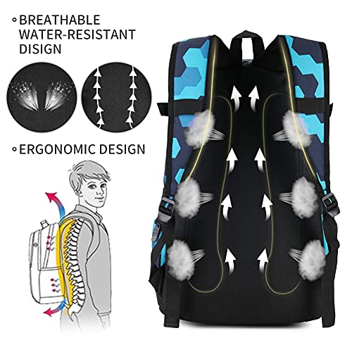 rickyh style School Backpack Travel Bag for Men & Women Lightweight College - color: 04hexagon Blue