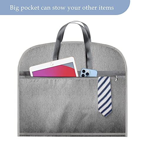 Limoomil 42" Heavy‑Duty Waterproof Foldable Travel Garment Bag, Grey - color: Grey, size: 42" x 24" x 4"
