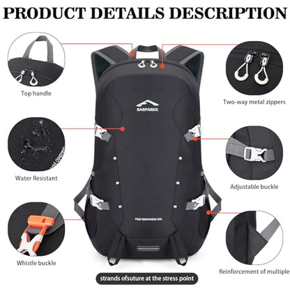 BAGPARKK 35L Ultra Lightweight Foldable Packable Hiking Backpack - color: Black（35l）