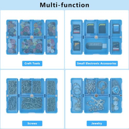 FYY Travel Pill Organizer, 7 Compartments Pill Box Medicine Case - Blue - color: Blue, size: Small (1 Piece)
