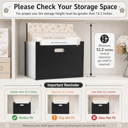 12x12 Scrapbook Paper Storage Organizer - color: black