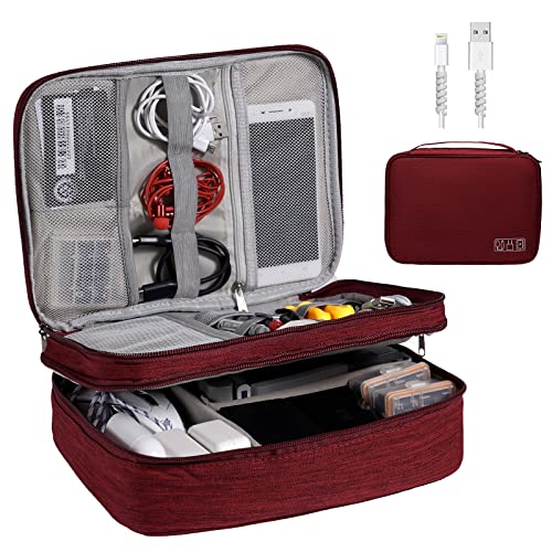 OrgaWise Electronics Travel Organizer, Three-Layer Tech Case - color: Three layer-Red
