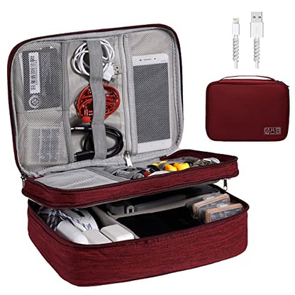 OrgaWise Electronics Travel Organizer, Three-Layer Tech Case - color: Three layer-Red