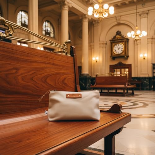 Northwind Personalized Premium Canvas Cosmetic Pouch | Made in USA Custom Monogrammed Travel Organizer and EDC Makeup Bag, Premium Minimalist Gift - style: Canvas