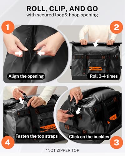 Gonex Waterproof Duffel Bag, 150L Heavy Duty Dry Bag, Reinforced Bottom - color: Black, size: 150L