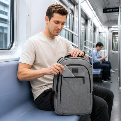 MATEIN Travel Laptop Backpack, 15.6 Inch College School Computer Bag, Grey - color: Austere Grey, size: 15.6 Inch