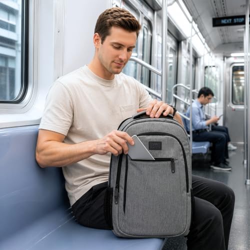 MATEIN Travel Laptop Backpack, 15.6 Inch College School Computer Bag, Grey - color: Austere Grey, size: 15.6 Inch