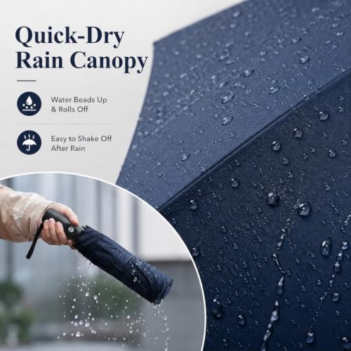 Windproof Travel Umbrella Premium Auto Folding Umbrella for Rain and Sun - color: yellow