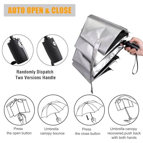 G4Free UPF 50+ UV Protection Travel Umbrella 42/46 Inch Auto Open Close - color: Peacock/Silver, size: 46 inch