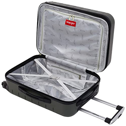 Wrangler Smart Spinner Hardside Luggage, 2 Piece Set, Deep Depths - color: Deep Depths, size: 2 Piece Set