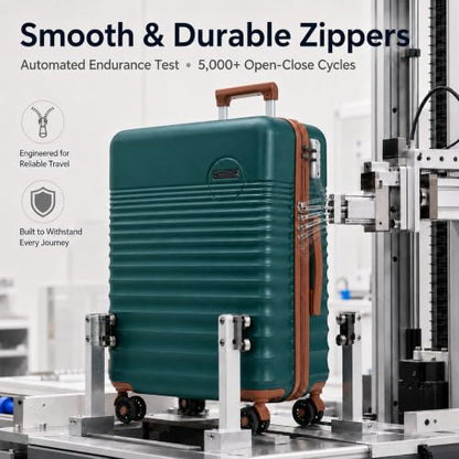 CONCEPTEN Luggage Sets 5 Piece, ABS+PC Hardshell Suitcases with Wheels - color: Teal, size: 5 Piece Sets (20/24/28/Db/Tb)