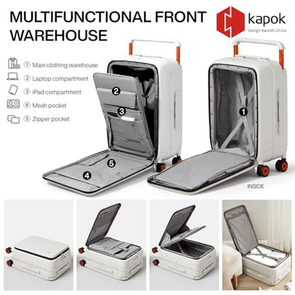 mixi 24 Inch Checked Luggage Aluminum Frame & Spinner Wheels, Smoke White - color: Smoke White, size: 24-inch