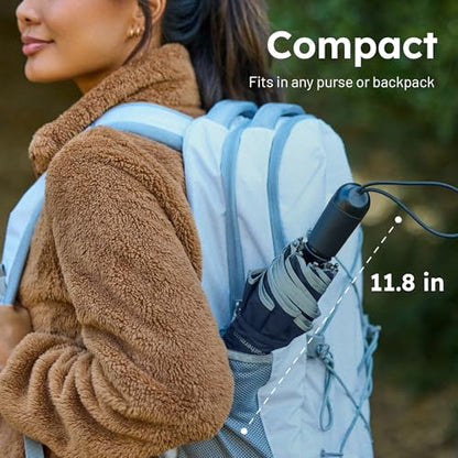 Weatherman Umbrella Premium Small Compact Mini Umbrellas for Traveling - color: Black
