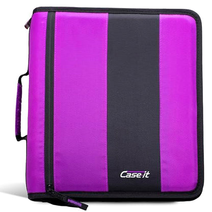 Case-it School Zipper Binder | 2" O-Rings | 350-Sheet | D-251 Deep Purple - color: Deep Purple, size: 1 Pack