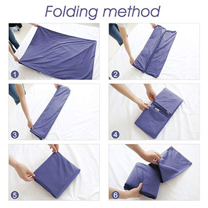 Sleeping Bag Liner, Camping Travel Home Bed Sheet Compact Sacks - color: Grey Blue, size: 63*82.7"