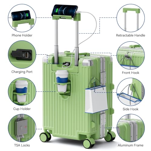 Checked Luggage, Zipperless Hardside Suitcase, Fruit Green, 24 in - color: fruit green, size: 24in