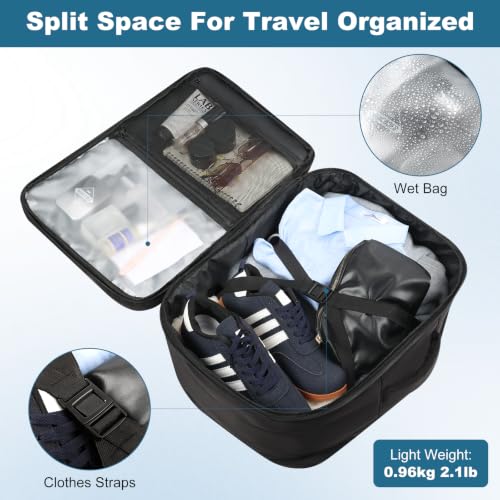 Roomy Travel Backpack,Expandable Carry On Backpack,Black - size: 18.4INCH(18 x 12.5 x 8)
