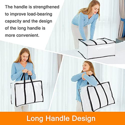 Vieshful 7 Pack 110L Clear Comforters Storage Bags with Zipper - size: 110L, style: 7 Pack