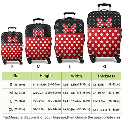 Red Bow Luggage Cover Protector Fit 29-32 Inch, Polka Dot - color: Luggage Cover-2, size: XL(29-32in)