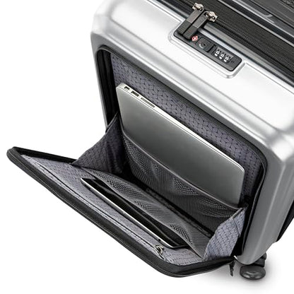 Samsonite Octiv 하드사이드 스피너, 알루미늄 실버., Octiv 경량 하드쉘 수하물 - 내구성이 뛰어난 스피너 휠, 텔레스코픽 핸들, TSA 승인 잠금 장치 - color: 알루미늄 실버., size: 2-Piece Set (Pro 21 with Front Pocket / 28)