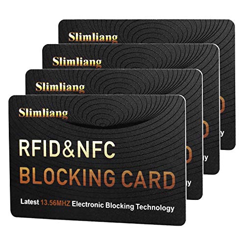 4 Pack RFID Blocking Card, Bank Debit Credit Card Protector, Anti-Theft Contactless NFC Blocker, Entire Wallet Protection - color: gold