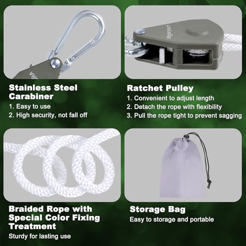 Vigorport Retractable Travel Clothesline, Portable Clothes Laundry Line - size: 38Ft Rope-1/4'' Pulley