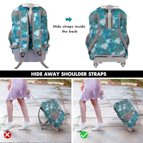 Tilami Rolling Backpack for Boys and Girls,Leaves - color: Leaves