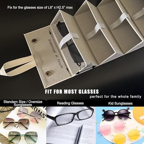 Longjet Sunglasses Organizer Travel Glasses Case Eyeglasses Storage Box - color: White