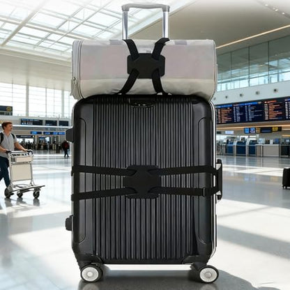 Luggage Straps Bag Bungee,Luggage Straps for Suitcases,Suitcase Straps,Elastic Strap,Ajustable Elastic Bungee Belt 2 Pack,Add a Bag Easy to Travel Suitcase,Travel Suitcase Bag Accessories.(Black) - color: 2Pcs Black