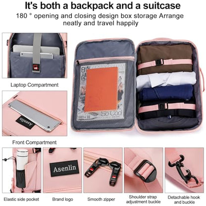 30L Travel Backpack For Women Men Flight Approved Carry-On Laptop Pink - color: Pink-15, size: 15-inch