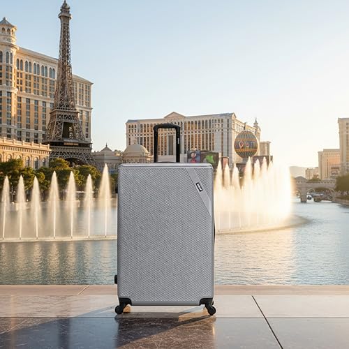 DUKAP DISCOVERY 32-Inch Extra-Large Hardside Spinner Luggage Lightweight - color: Silver, size: 32 Inch