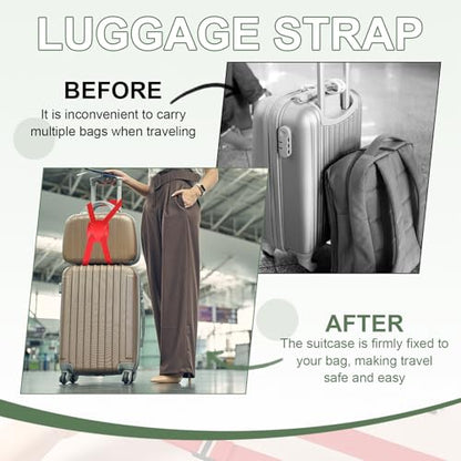 Adjustable Luggage Straps, Suitcase Elastic Strap Bag Bungee with Buckles Travel Accessories - Fitting for(Travel/Add A Bag/Securing Luggage), 27-66 Inch & 2Pcs & Yellow - color: Yellow