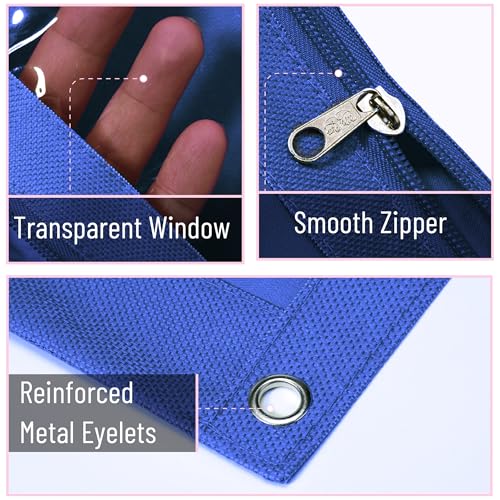 Mr. Pen- Pencil Pouch for 3 Ring Binder, 2 Pack, 10"x6.75", Smooth Zipper - color: Blue and Purple, size: 2 Pack