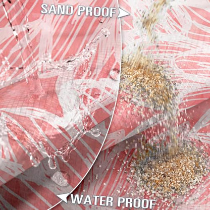 Beach Blanket Sandproof Waterproof Oversized 78"x81"/10'x9' Compact mat - color: Pink Flower, size: 78''×110''