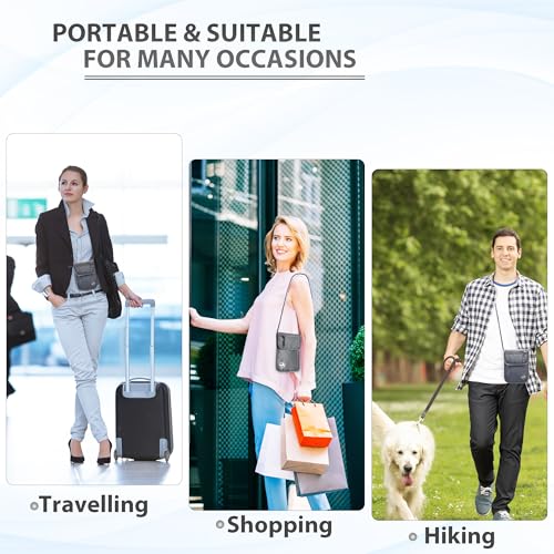 SUPACOOL Neck Wallet, RFID Blocking Passport Holder, Travel Pouch, Hidden Neck Pouch for Travel(Grey) - color: Grey
