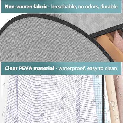 Liuoud 10" Gusseted Garment Bags for Hanging Clothes, 32", 3 Pack - size: 32 inch