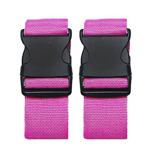 2 Pack Suitcase Belts, Adjustable Luggage Straps, Bright Colors Travel Packing Straps with Quick Release Buckle (Pink) - color: Pink