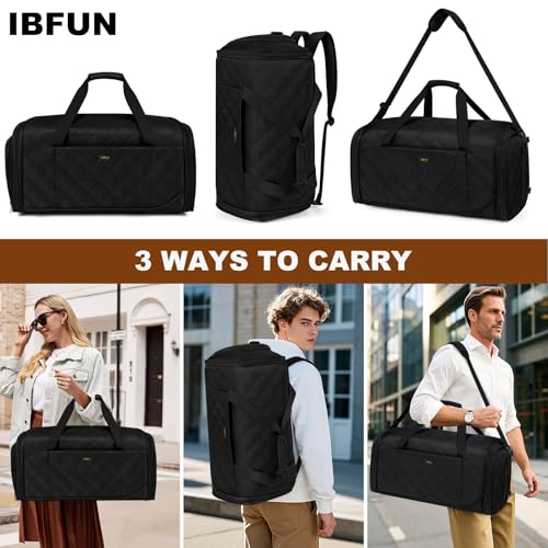 Convertible Garment Bag for Travel, 4-in-1 Backpack for Women Men, 3pcs 50L - color: D2-Black