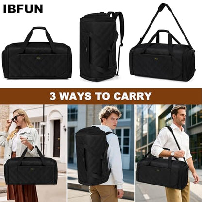 Convertible Garment Bag for Travel, 4-in-1 Backpack for Women Men, 3pcs 50L - color: D2-Black