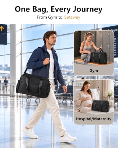 Expandable Travel Bag, Underseat Carry-On Weekender, Black - color: Black