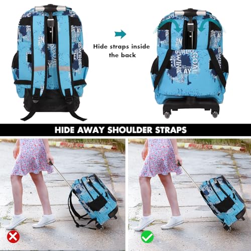 Tilami Rolling Backpack for Boys and Girls,Shot - color: Shot